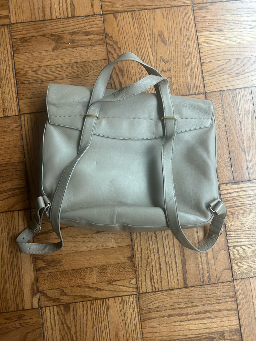 Cuyana Pebble Leather Convertible Backpack in Taupe - Picture 5 of 6